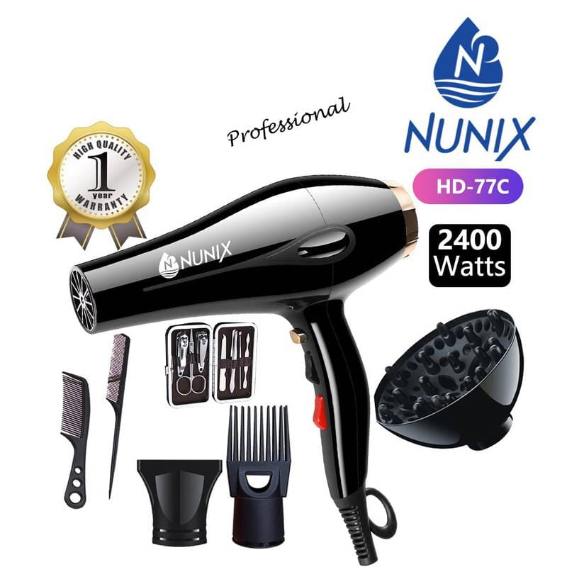 Nunix HD-77C Commercial blow dry hair dryer with accessories