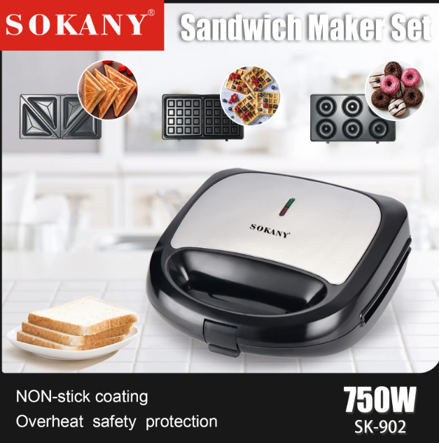 Sokany 3 in 1 Sandwich Maker