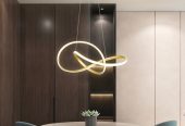 Cascading 3 Ring Circular Golden Chandelier