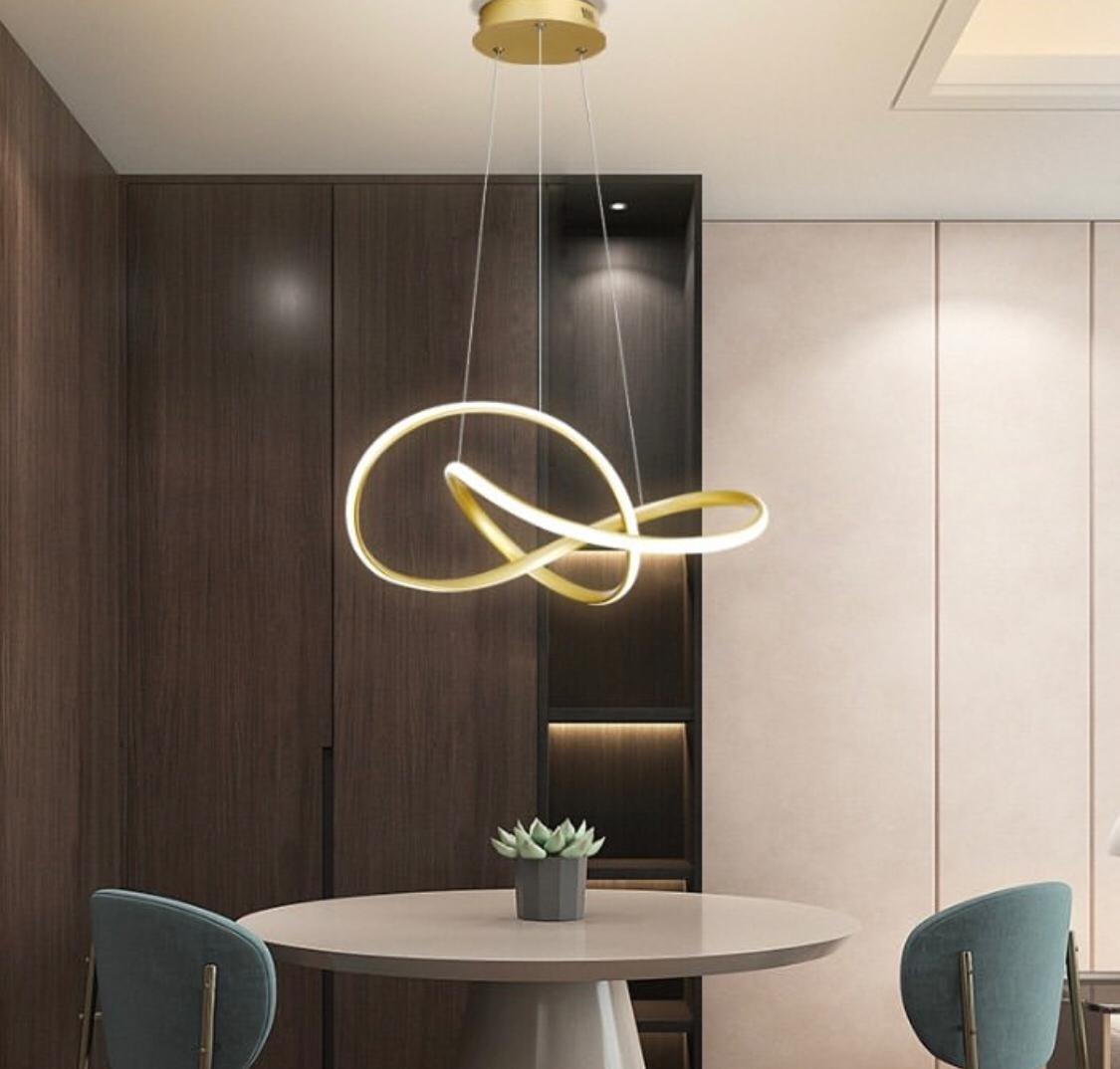 Cascading 3 Ring Circular Golden Chandelier