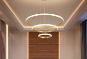 Cascading 3 Ring Circular Golden Chandelier