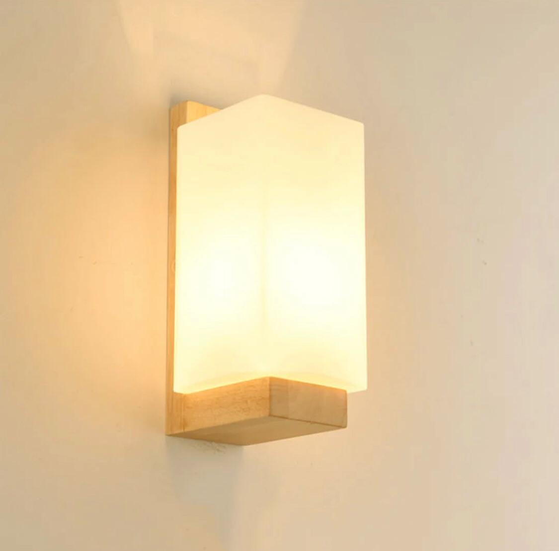 Black Wooden Rectangular Wall Lights