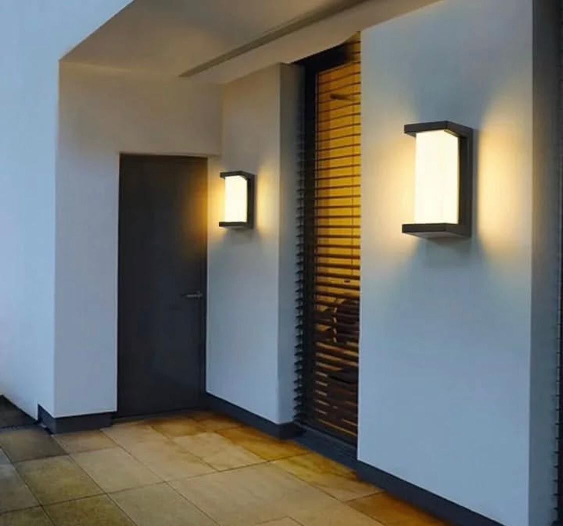 Black Wooden Rectangular Wall Lights